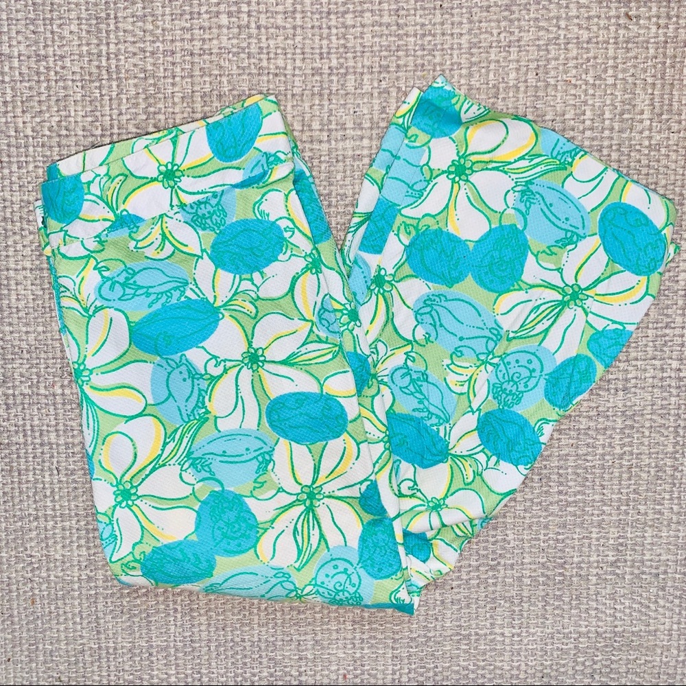 Lilly Pulitzer Blue Crab Cake Capri Pants Size 4